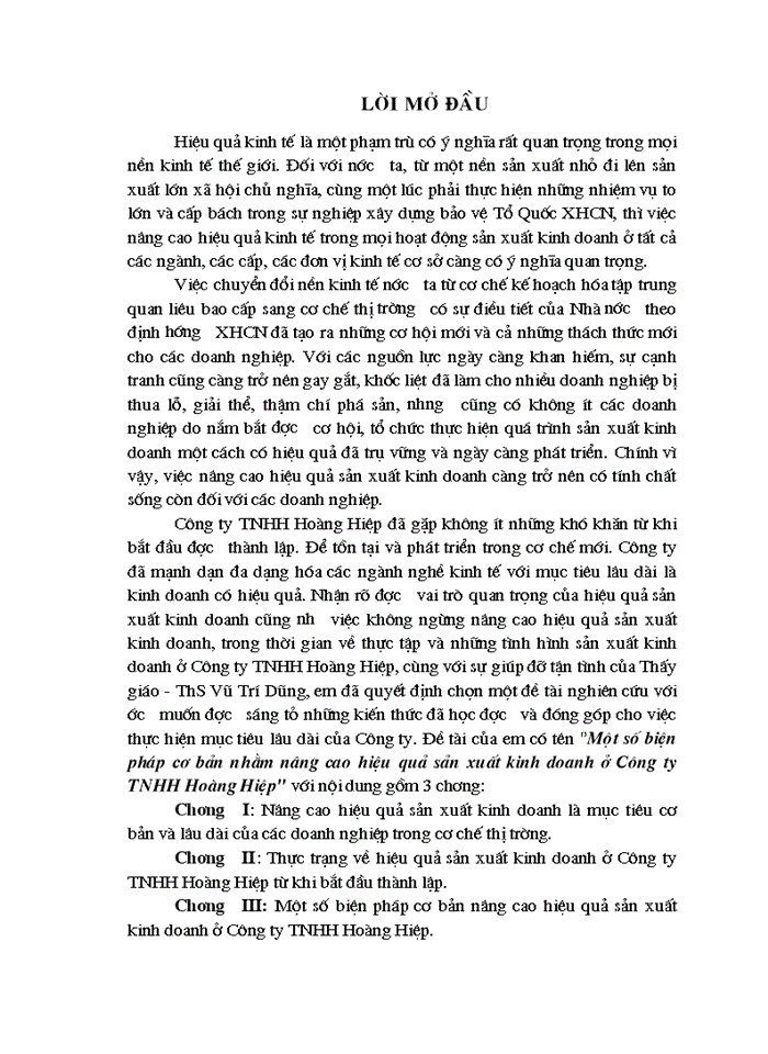 image for page Một số biện pháp cơ bản nhằm nâng cao hiệu quả Sản xuất Kinh doanh ở Công ty Trách nhiệm Hữu hạn Hoàng Hiệp