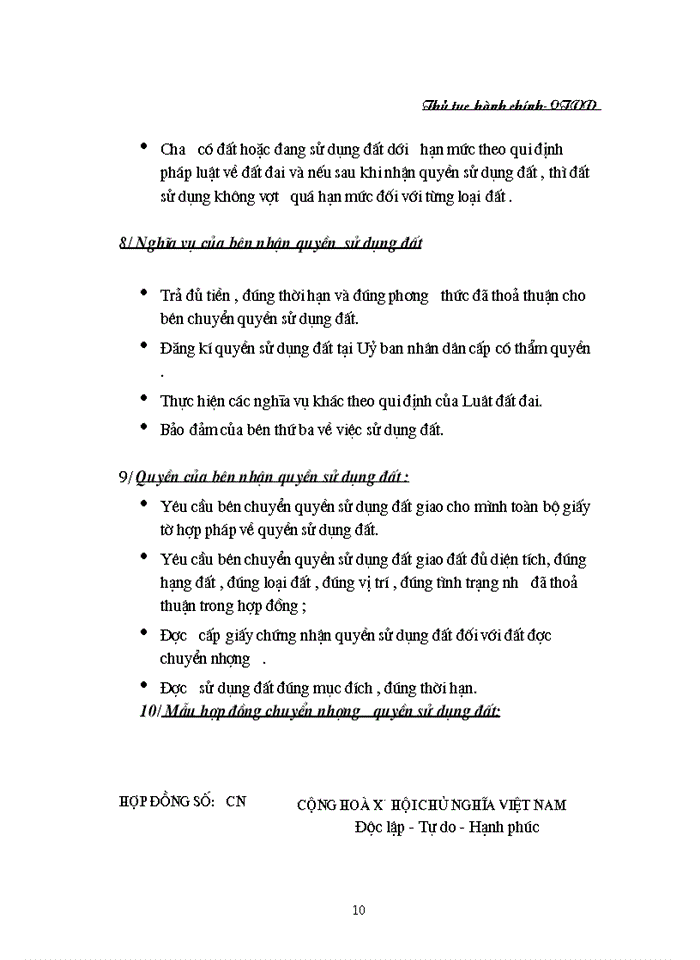 image for page Thủ tục hành chính liên quan đến vấn đề chuyển nhượng quyền sử dụng đất