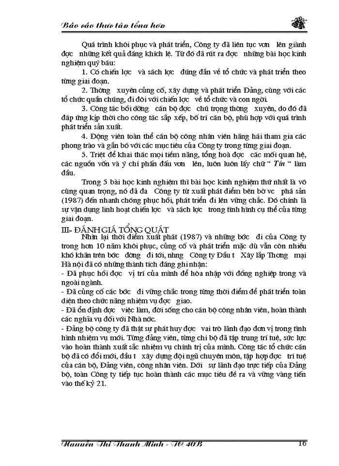 image for page Báo cáo tại Công ty Đầu tư Xây lắp Thương mại Hà Nội