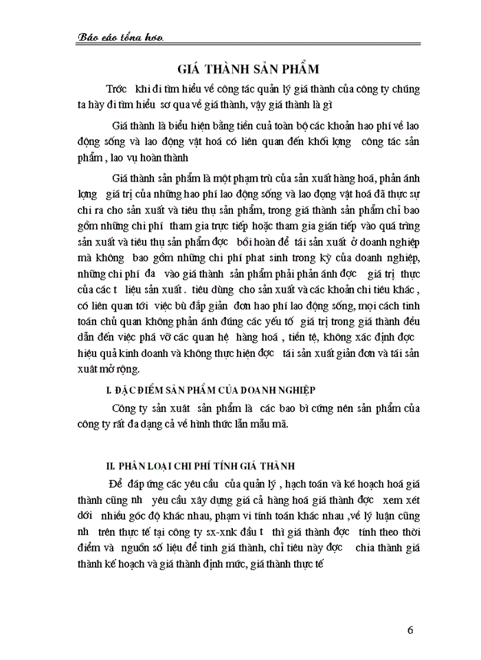 Quản lý phân tích Chi phí sản xuất và tính Giá thành sản phẩm ở Công ty sản xuất - Xuất nhập khẩu Đầu tư