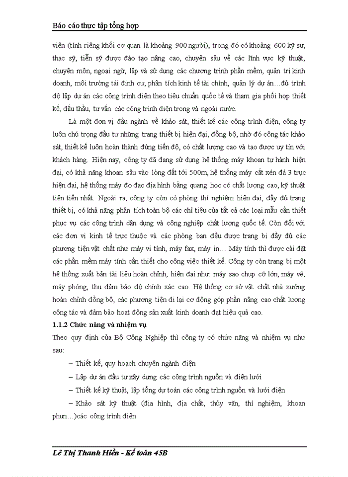 image for page Báo cáo tại Công ty tư vấn Xây dựng Điện I