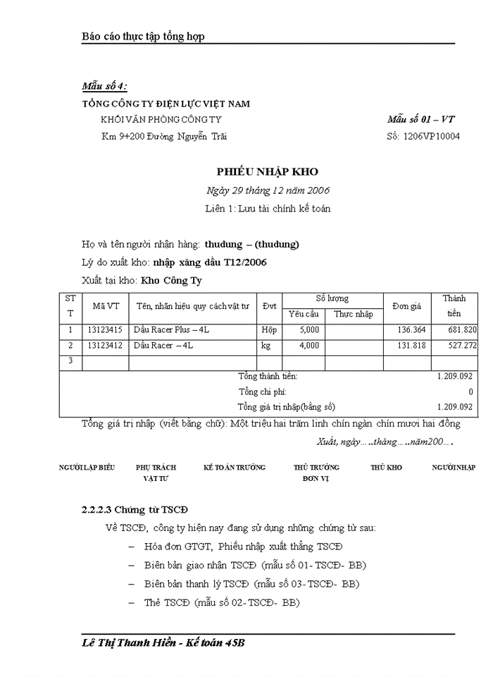 image for page Báo cáo tại Công ty tư vấn Xây dựng Điện I