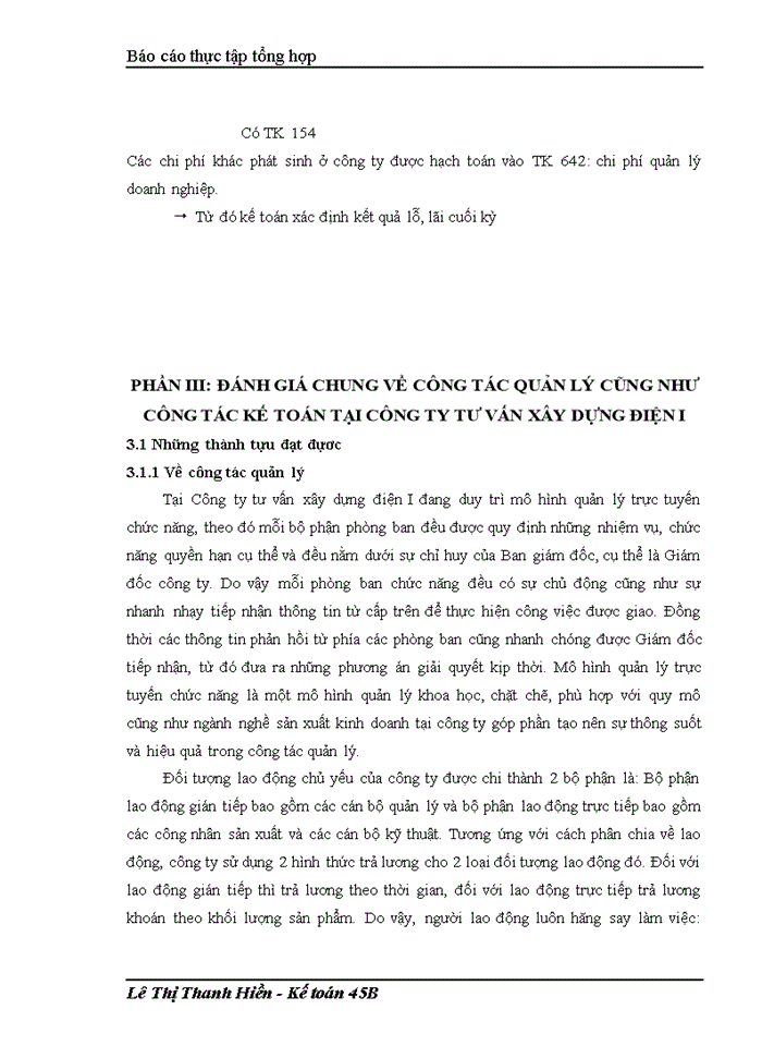 image for page Báo cáo tại Công ty tư vấn Xây dựng Điện I