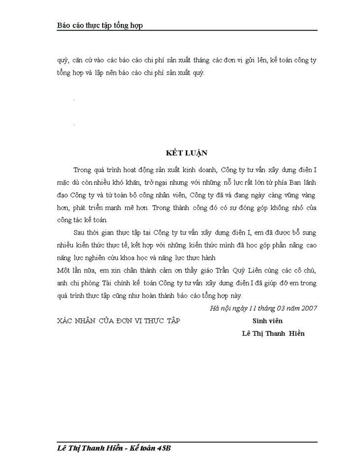 image for page Báo cáo tại Công ty tư vấn Xây dựng Điện I