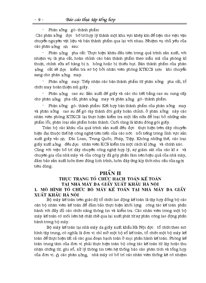 image for page Về Báo cáo tổng hợp tại nhà máy da giầy Xuất khẩu Hà Nội