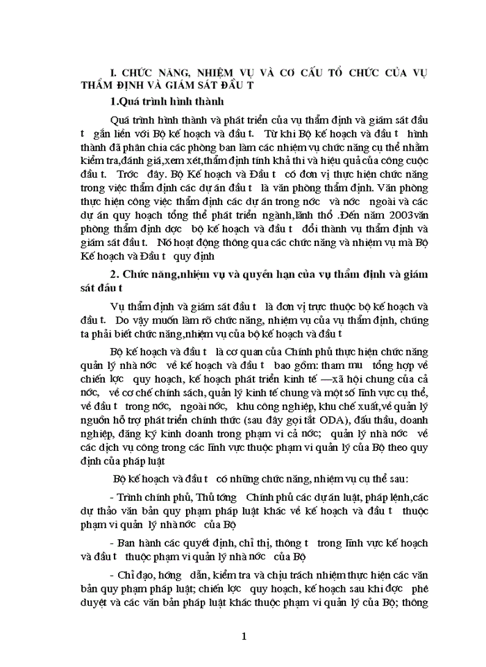 image for page Chức năng nhiệm vụ và cơ cấu tổ chức của vụ thẩm định và giám sát đầu tư
