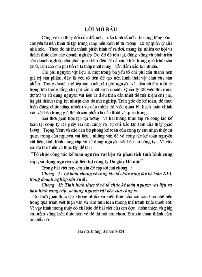 image for page Tổ chức công tác Kế toán Nguyên vật liệu và phân tích tình hình cung cấp sử dụng Nguyên vật liệu tại Công ty Da giầy Hà Nội