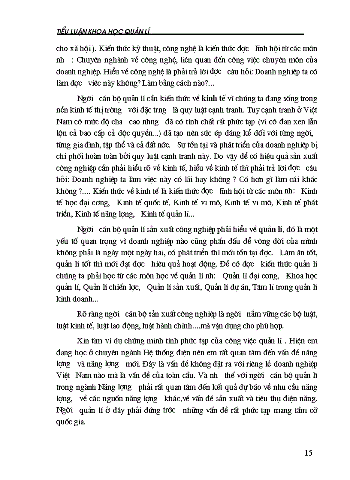 image for page Trình bày nội dung và tính chất các loại công việc mà cán bộ quản lý sản xuất Công nghiệp phải đảm nhiệm hoàn thành và từ đó suy ra rút ra các loại kiến thức cán bộ đó cần phải có