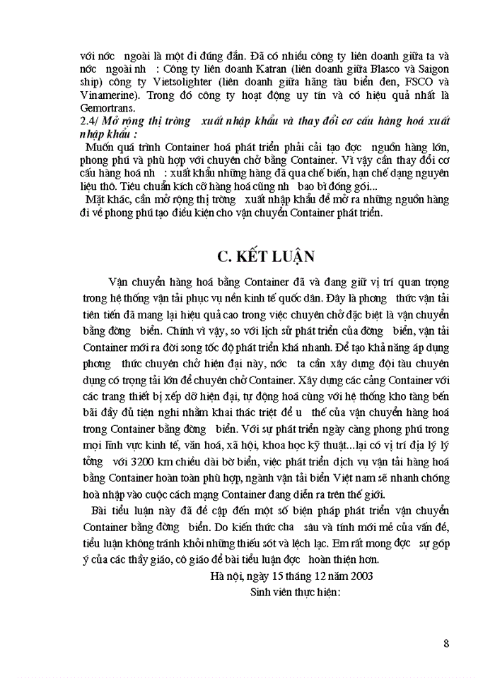 image for page Vấn đề vận tải hàng hóa đường biển những biện pháp phát triển Container bằng đường biển ở Việt Nam