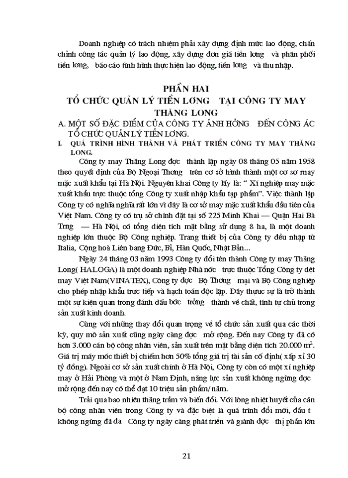 image for page Hoàn thiện công tác tổ chức quản lý tiền lương tại Công ty may Thăng Long