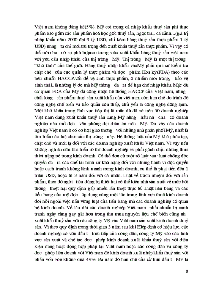 image for page Thực trạng Xuất khẩu thuỷ sản vào Mỹ qua những năm qua