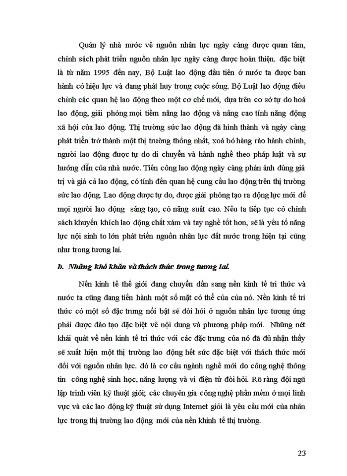 image for page Sự phát triển nguồn nhân lực - vai trò của nó với sự nghiệp Công nghiệp hóa - Hiện đại hóa và với nền kinh tế tri thức ở nước ta Thực trạng và thách thức