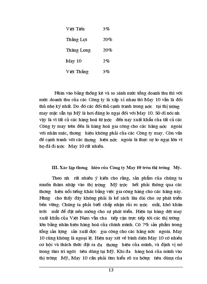 image for page Thương hiệu cho sản phẩm áo sơ mi may sẵn của Công ty May 10 Xuất khẩu sang thị trường Mỹ