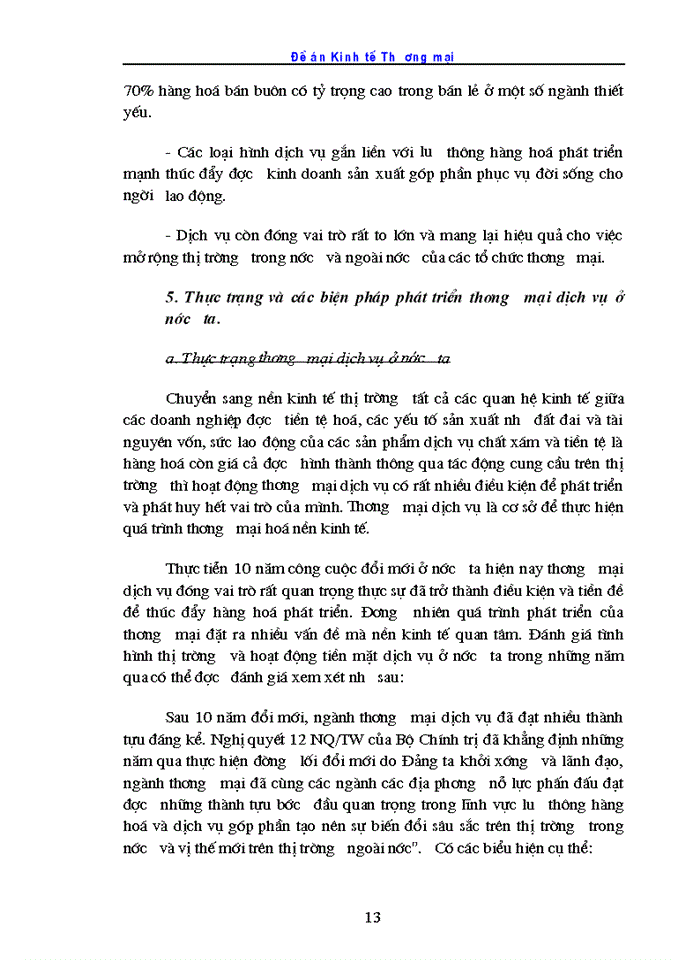 image for page Dịch vụ Thương mại và các biện pháp phát triển Thương mại dịch vụ