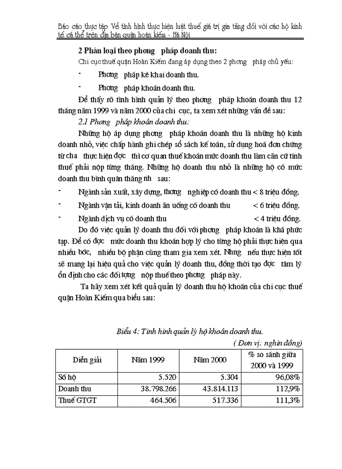image for page Báo cáo thực tập Về tình hình thực hiện luật thuế Giá trị gia tăng đối với các hộ kinh tế cá thể trên địa bàn quận hoàn kiếm - Hà Nội