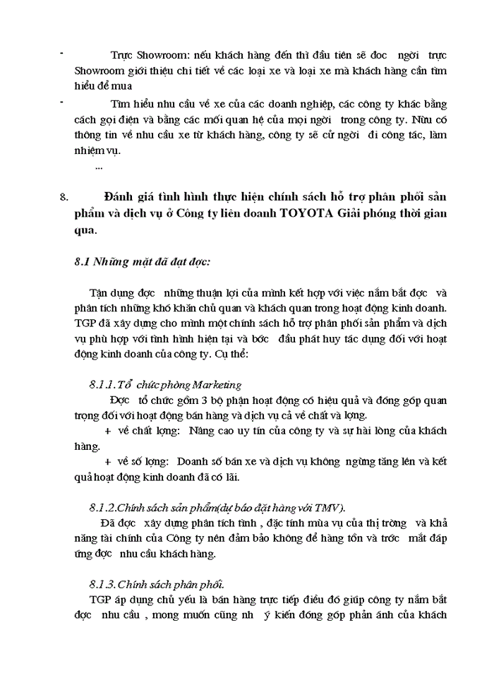 image for page Bàn về một vài Giải pháp nhằm mở rộng thị trường tiêu thụ xe Ô tô ở Công ty liên doanh TOYOTA Giải phóng