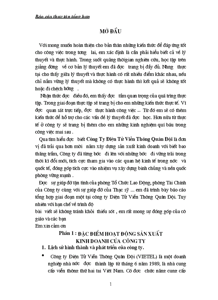 image for page Báo cáo Tại Công ty Điện Tử Viễn thông Quân Đội