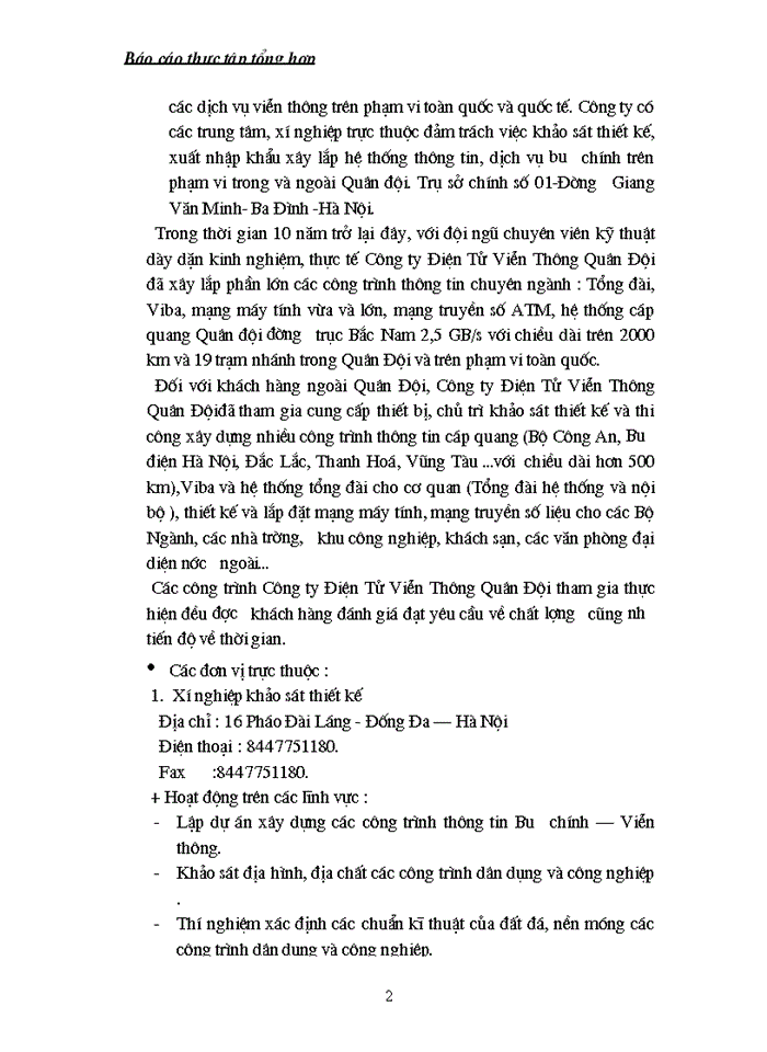 image for page Báo cáo Tại Công ty Điện Tử Viễn thông Quân Đội