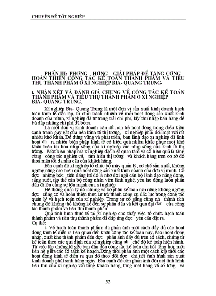 image for page Tổ chức hạch toán thành phẩm và Tiêu thụ Thành phẩm ở xí nghiệp Bia- Quang Trung