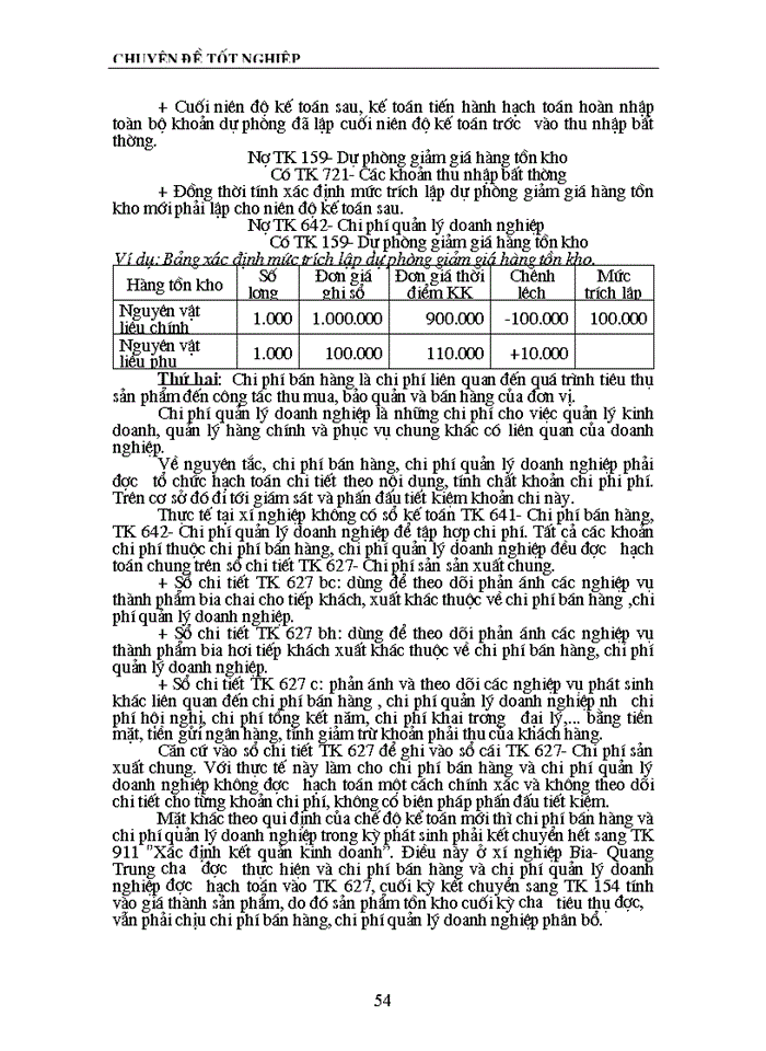 image for page Tổ chức hạch toán thành phẩm và Tiêu thụ Thành phẩm ở xí nghiệp Bia- Quang Trung