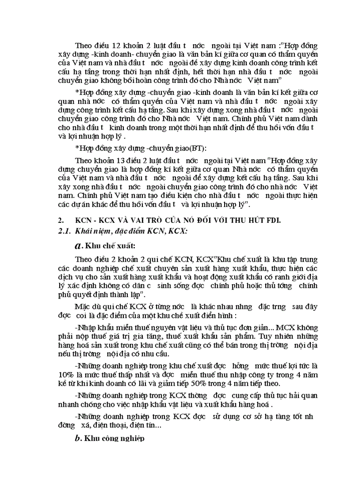 Một số Giải pháp thu hút đầu tư trực tiếp nước ngoaì vào các khu Công nghiệp khu chế xuất của Việt Nam