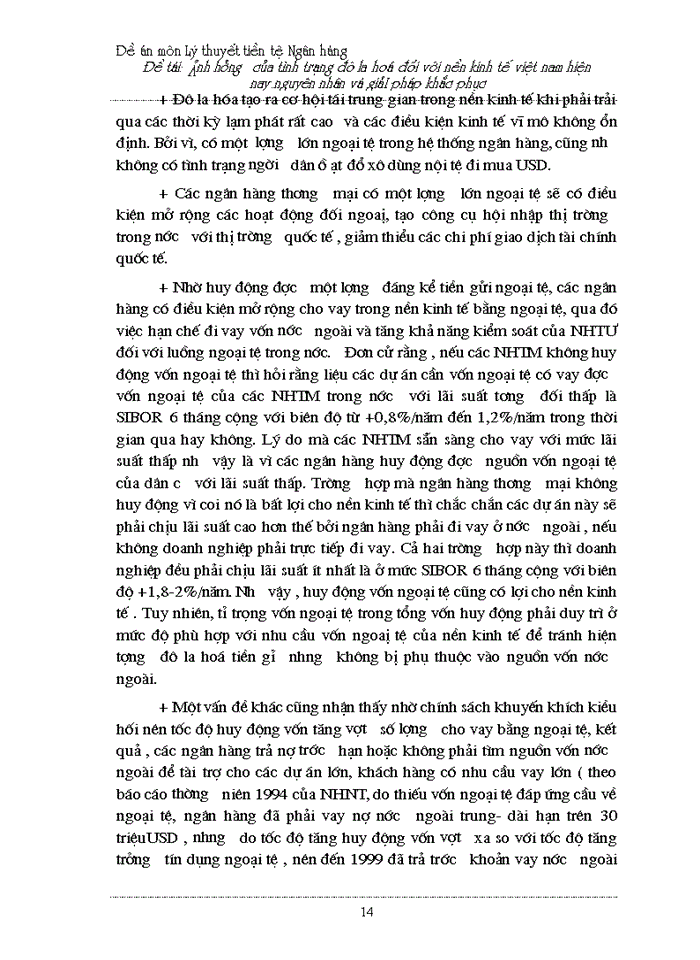 image for page Ảnh hưởng của tình trạng đô la hoá đối với nền kinh tế Việt Nam hiện nay nguyên nhân và Giải pháp khắc phục