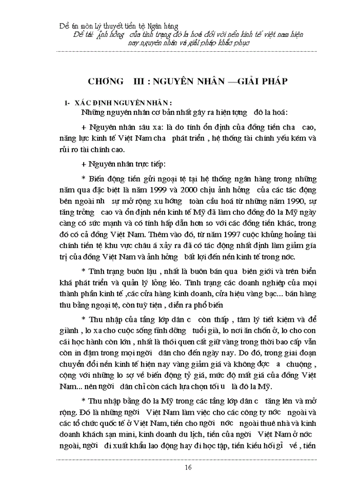 image for page Ảnh hưởng của tình trạng đô la hoá đối với nền kinh tế Việt Nam hiện nay nguyên nhân và Giải pháp khắc phục