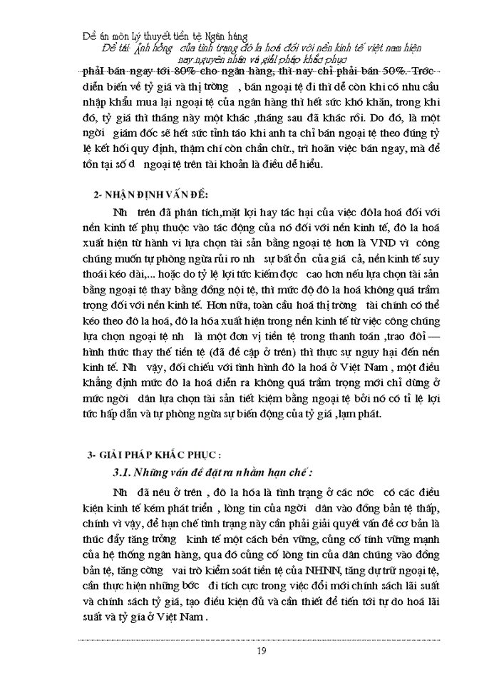 image for page Ảnh hưởng của tình trạng đô la hoá đối với nền kinh tế Việt Nam hiện nay nguyên nhân và Giải pháp khắc phục