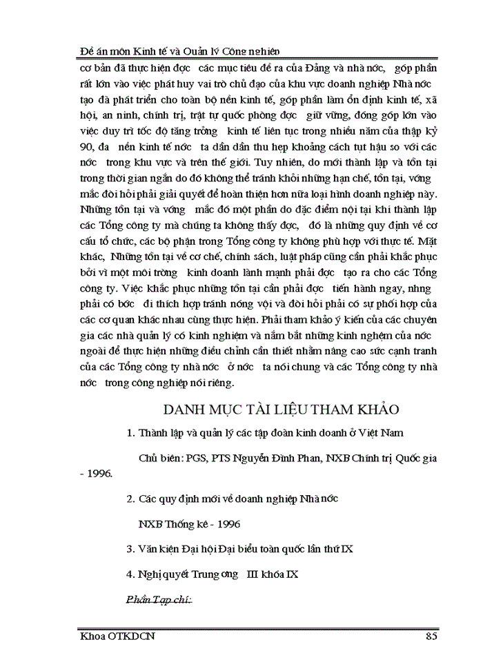 image for page Đánh giá hiệu quả hoạt động của cáC tổng Công ty nhà nước trong Công nghiệp thời gian qua