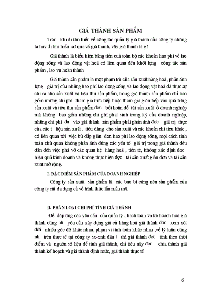 image for page Quản lý phân tích Chi phí sản xuất và tính Giá thành sản phẩm ở Công ty sản xuất - Xuất nhập khẩu Đầu tư