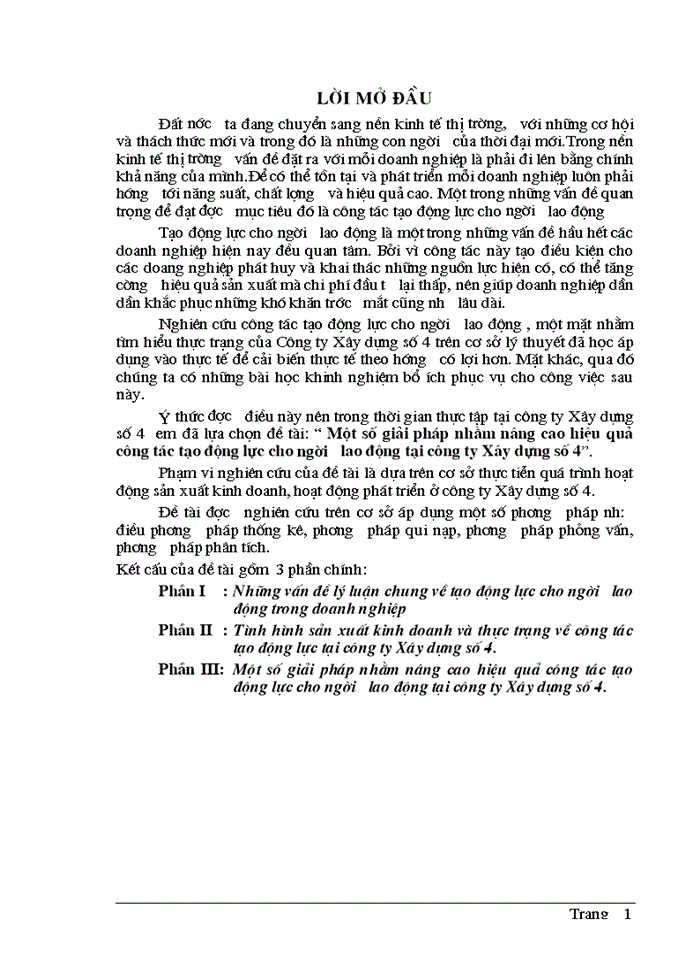 image for page Một số Giải pháp nhằm nâng cao hiệu quả công tác tạo động lực cho người lao động tại Công ty Xây dựng số 4