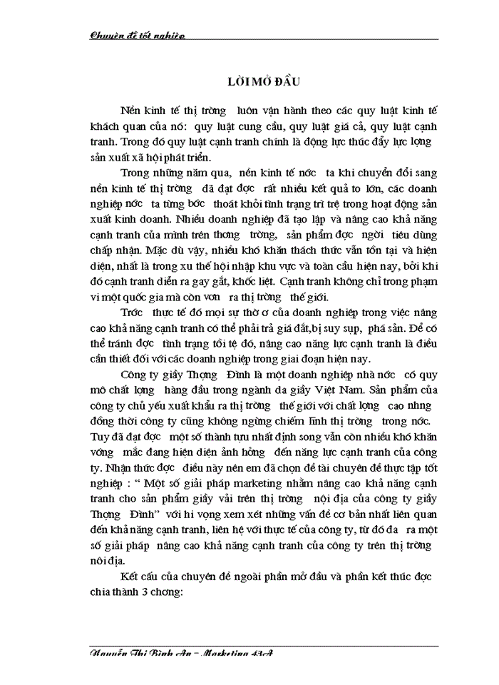 image for page Một số Giải pháp Marketing nhằm nâng cao khả năng cạnh tranh cho sản phẩm giầy vải trên thị trường nội địa của Công ty giầy Thượng Đình