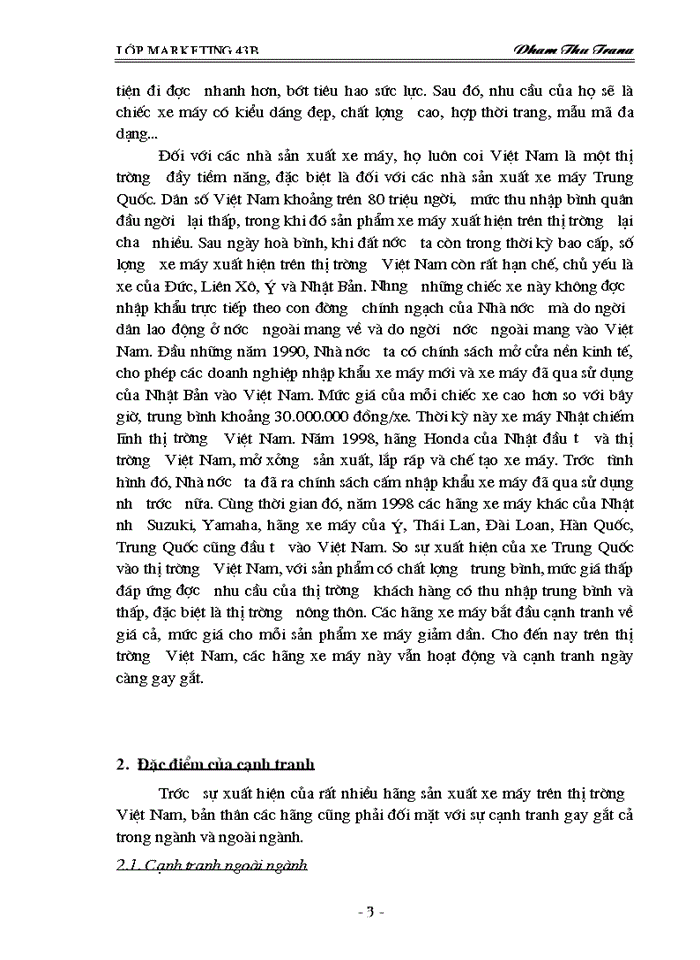 image for page Thực trạng khai thác thị trường xe máy của Công ty TRADIMEXCO Hải Phòng