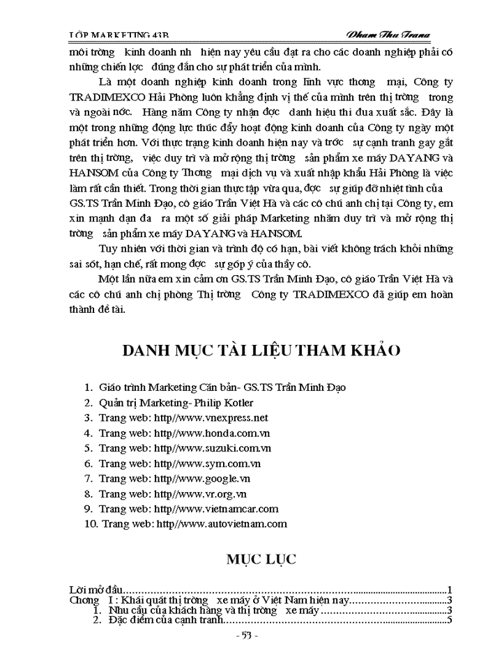 image for page Thực trạng khai thác thị trường xe máy của Công ty TRADIMEXCO Hải Phòng