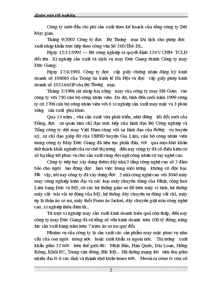 image for page Tình hình thực tế công tác tổ chức Kế toán tập hợp Chi phí sản xuất và tính Giá thành sản phẩm tại Công ty may Đức Giang