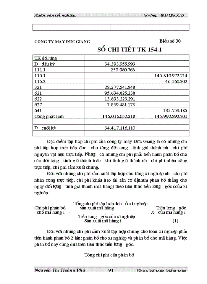 image for page Tình hình thực tế công tác tổ chức Kế toán tập hợp Chi phí sản xuất và tính Giá thành sản phẩm tại Công ty may Đức Giang