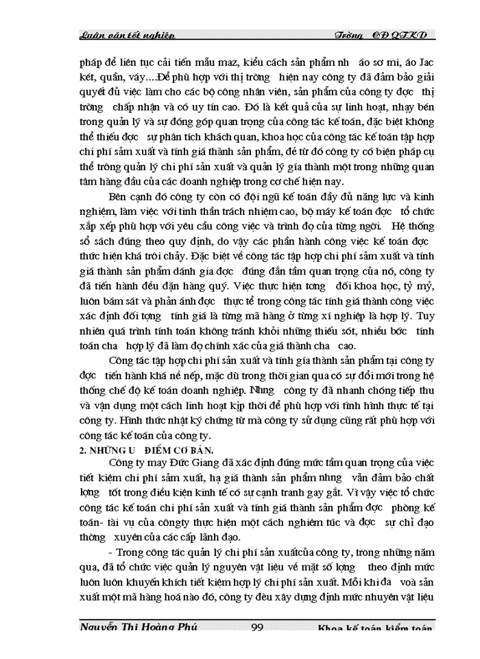 image for page Tình hình thực tế công tác tổ chức Kế toán tập hợp Chi phí sản xuất và tính Giá thành sản phẩm tại Công ty may Đức Giang