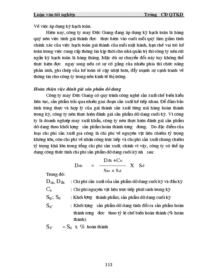 image for page Tình hình thực tế công tác tổ chức Kế toán tập hợp Chi phí sản xuất và tính Giá thành sản phẩm tại Công ty may Đức Giang