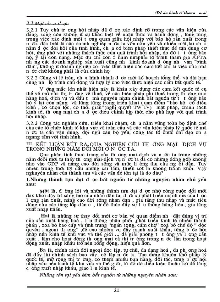 image for page Thương mại - dịch vụ trong những năm đổi mớỉ nước ta thức trạng và Giải pháp