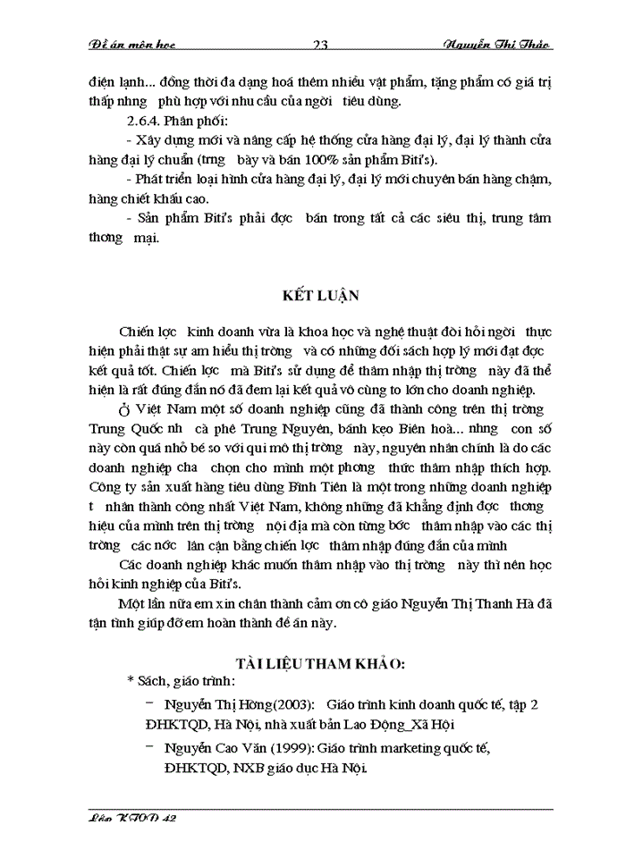 image for page Chiến lược thâm nhập thị trường Trung Quốc của Công ty biti s