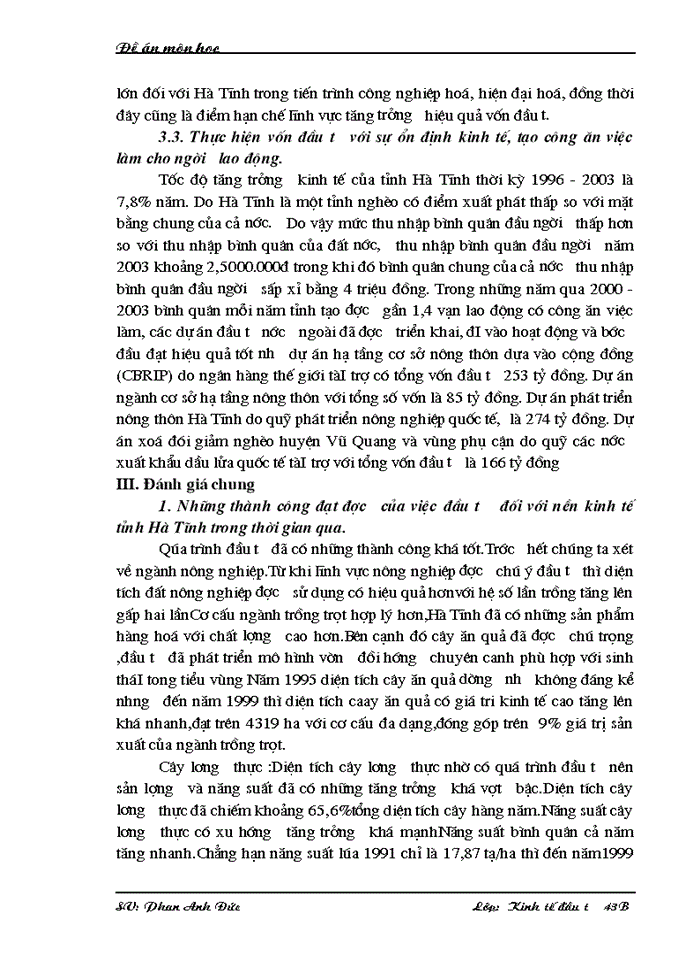 image for page Thực trạng và Giải pháp nhằm thu hút và sử dụng vốn đầu tư có hiệu quả tại Hà Tĩnh