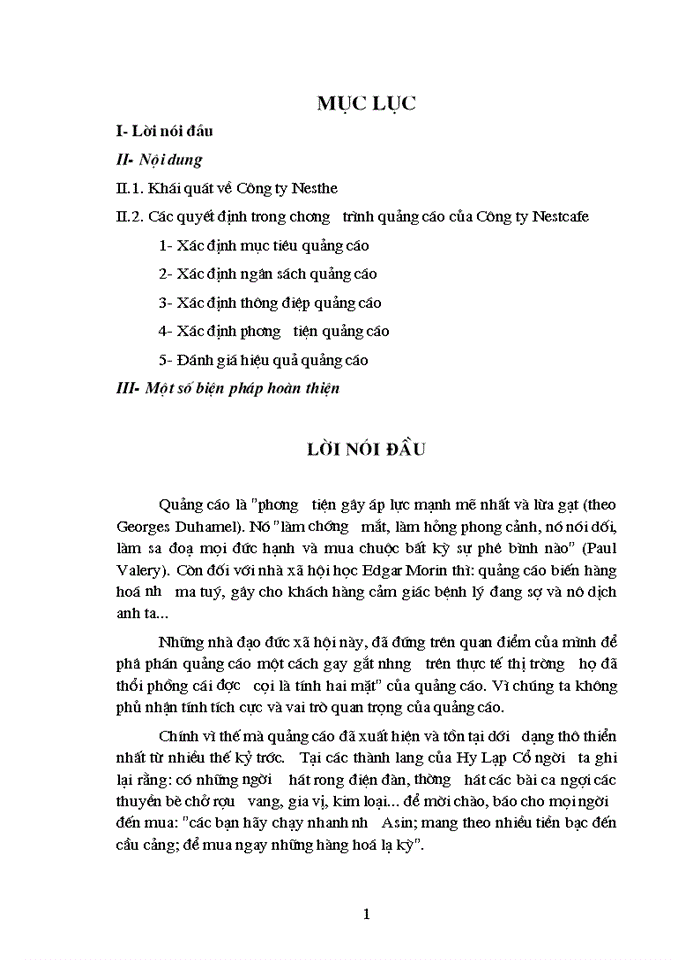 image for page Phân tích chương trình quảng cáo của Công ty Nestcafe