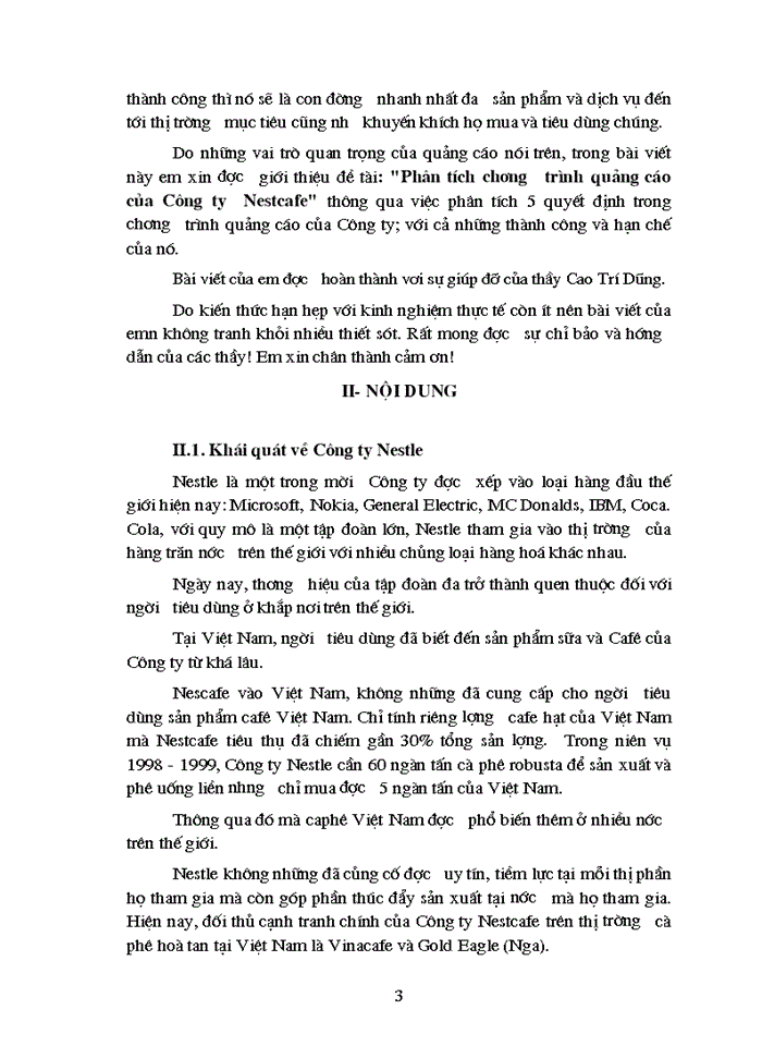 image for page Phân tích chương trình quảng cáo của Công ty Nestcafe