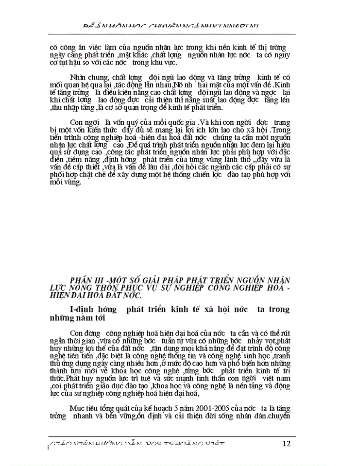 image for page Thực trạng và Một số Giải pháp phát triển nguồn nhân lực Nông thôn phục vụ Công nghiệp hóa - Hiện đại hóa đất nước