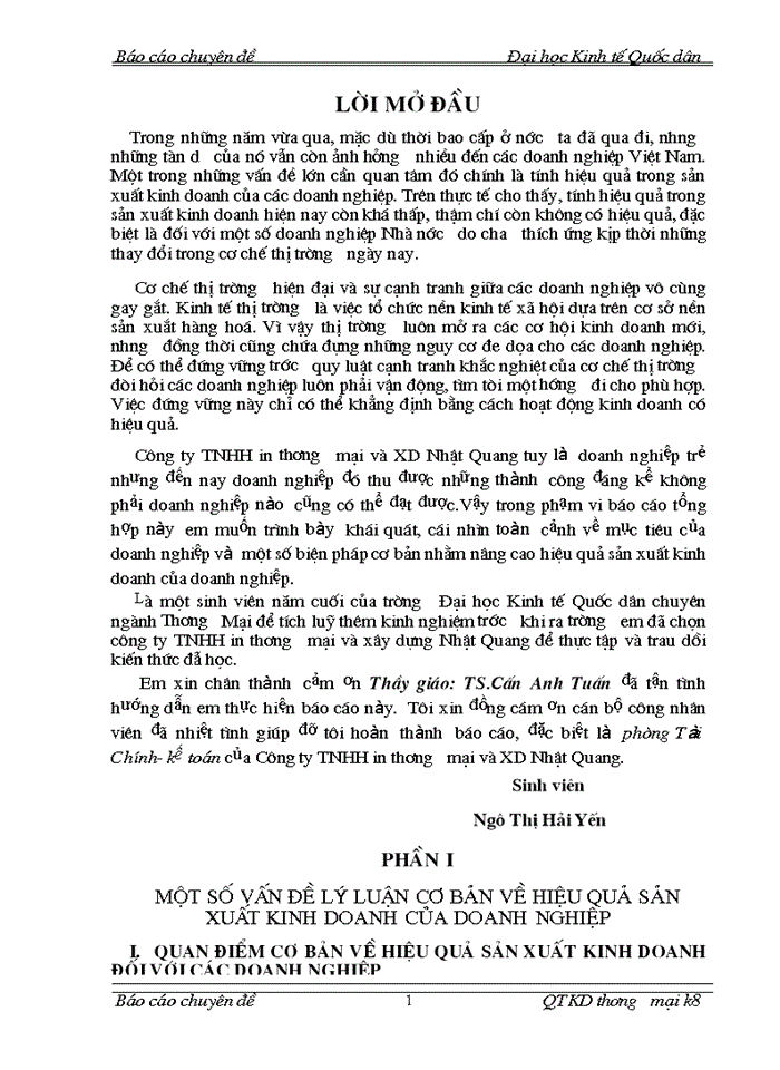 image for page Phân tích tình hình và đánh giá hiệu quả Sản xuất Kinh doanh của Công ty Trách nhiệm Hữu hạn in Thương mại và Xây dựng Nhật Quang