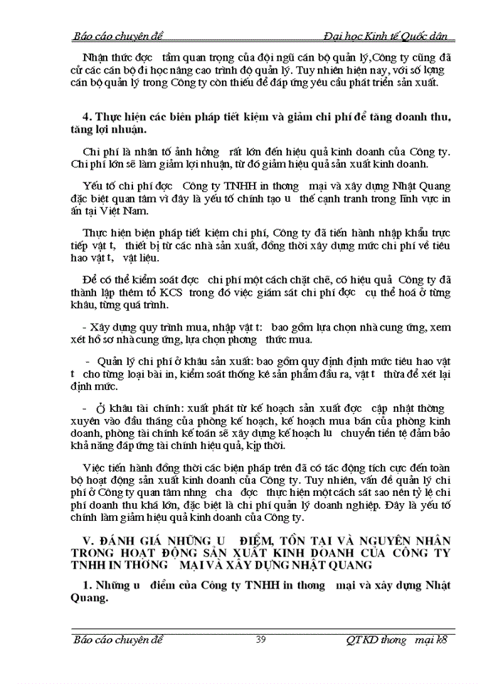 image for page Phân tích tình hình và đánh giá hiệu quả Sản xuất Kinh doanh của Công ty Trách nhiệm Hữu hạn in Thương mại và Xây dựng Nhật Quang