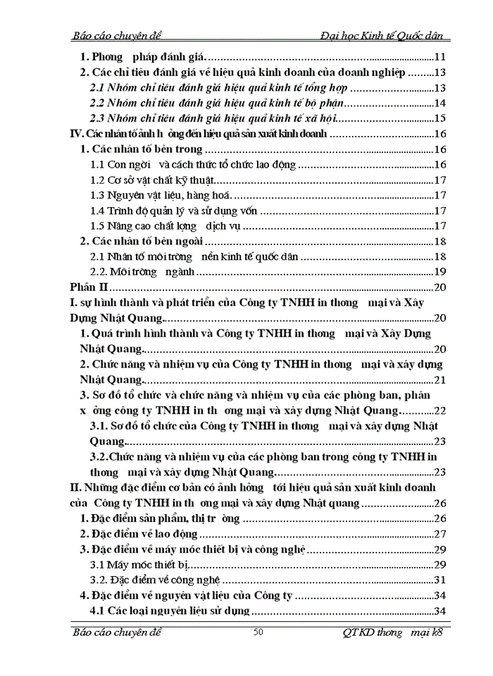 image for page Phân tích tình hình và đánh giá hiệu quả Sản xuất Kinh doanh của Công ty Trách nhiệm Hữu hạn in Thương mại và Xây dựng Nhật Quang