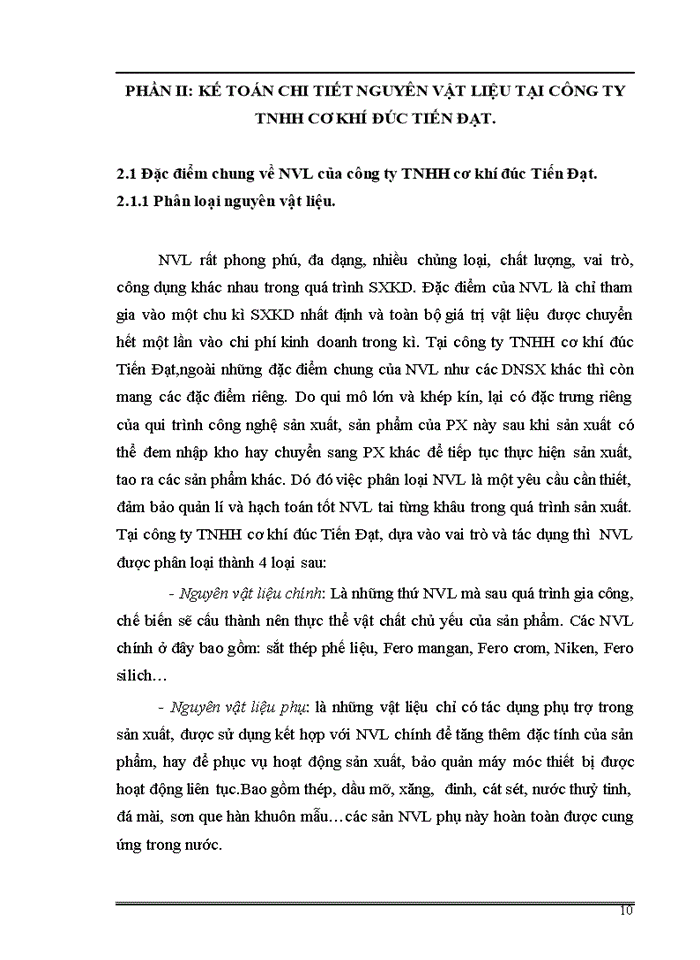 image for page Hoàn thiện Kế toán Nguyên vật liệu tại Công ty Trách nhiệm Hữu hạn cơ khí đúc tiến đạt