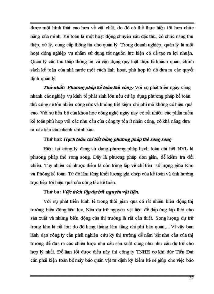 image for page Hoàn thiện Kế toán Nguyên vật liệu tại Công ty Trách nhiệm Hữu hạn cơ khí đúc tiến đạt