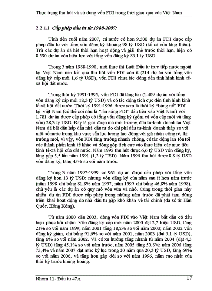 image for page Thực trạng thu hút và sử dụng vốn FDI trong thời gian qua của Việt Nam